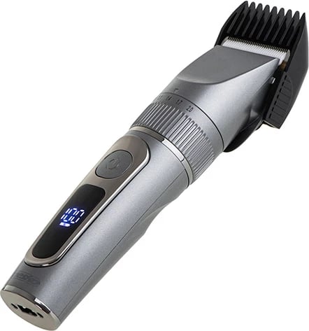 Prerëse flokësh, Mesko, MS 2843, LCD, IPX6, bateri 2000 mAh deri 180 min, karikim USB, teh titan me teh keramik, me krehra 3–12 mm, argjendtë