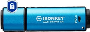 USB Kingston IronKey Vault Privacy 50C 512GB, USB Type-C, kaltër