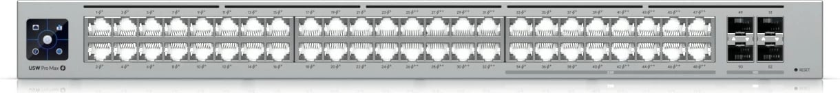 Switch Ubiquiti USW-PRO-MAX-48-POE, L3, 2.5G Ethernet, PoE, Rack mounting