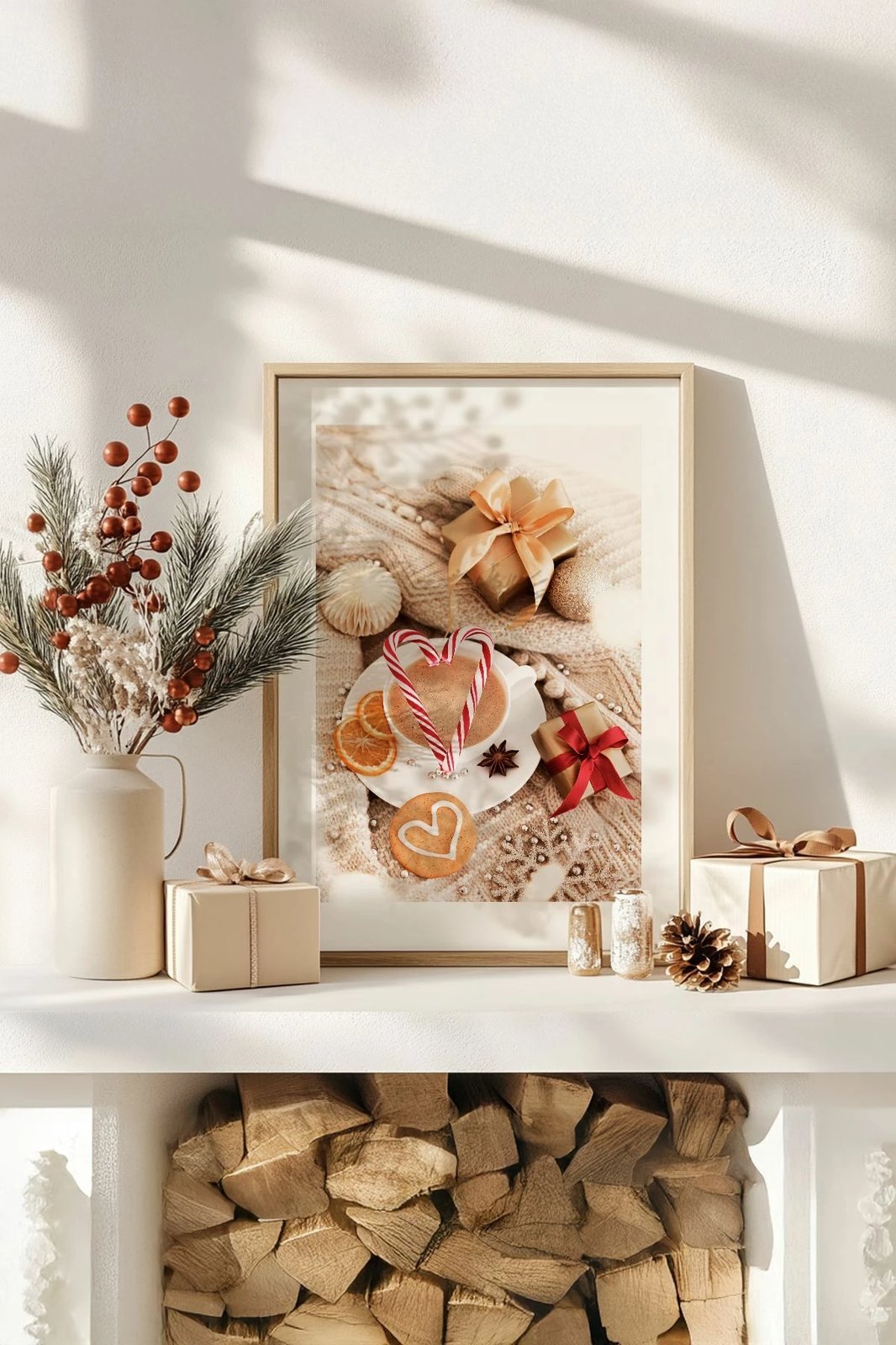 Pikturë dekorative me kornizë, shumëngjyrëshe, Wallity, Nwyearsngmdl100, 33x48cm