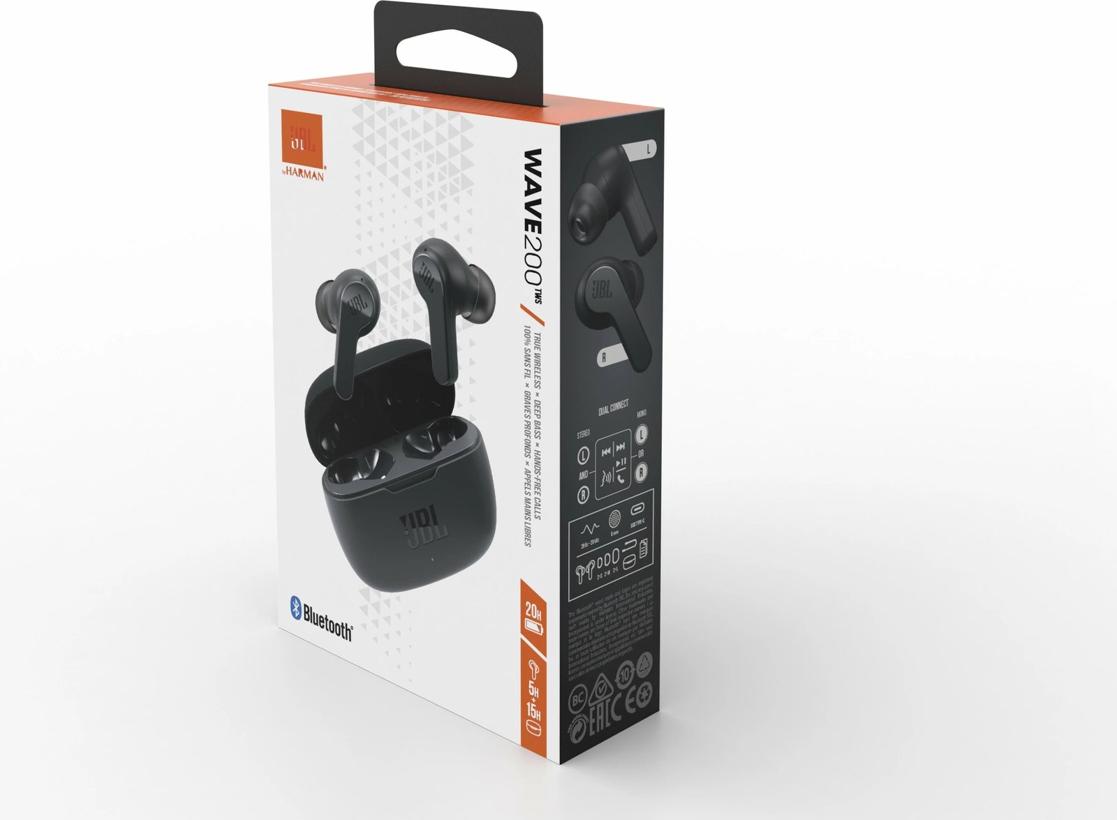 Kufje JBL Wave 200TWS wireless, 20h, touch, të zeza