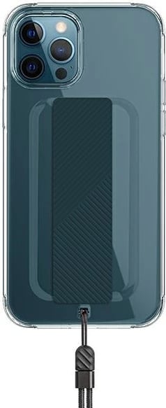 Mbështjellës UNIQ Heldro për iPhone 12 Pro Max, transparent, me rrip gishti dhe rrip dore