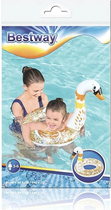 unazë fryrëse për fëmijë Bestway mjellmë 61 x 58.5 cm, me shkëlqim, shumëngjyrëshe