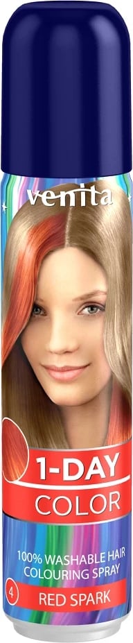 Sprej për flokë Venita 1-Day Color Coloring për femra Shkëndijë e Kuqe 50ml