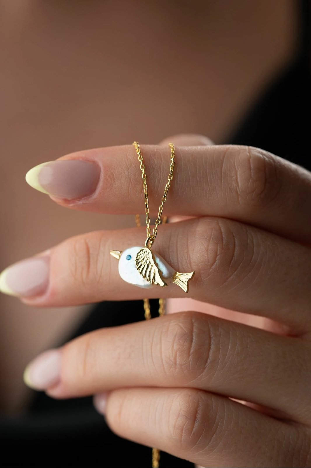 Varëse argjendi me figurë zogu, ngjyrë ari, Jumeon, SİLVANOJEWELRY310