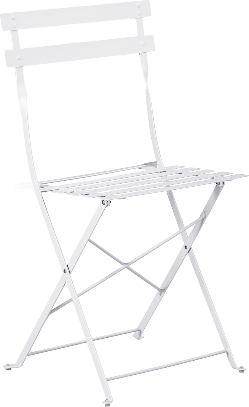 Karrige të palosshme SOPHIE, metalike, të bardha, 41x43x80cm, set prej 2 copash