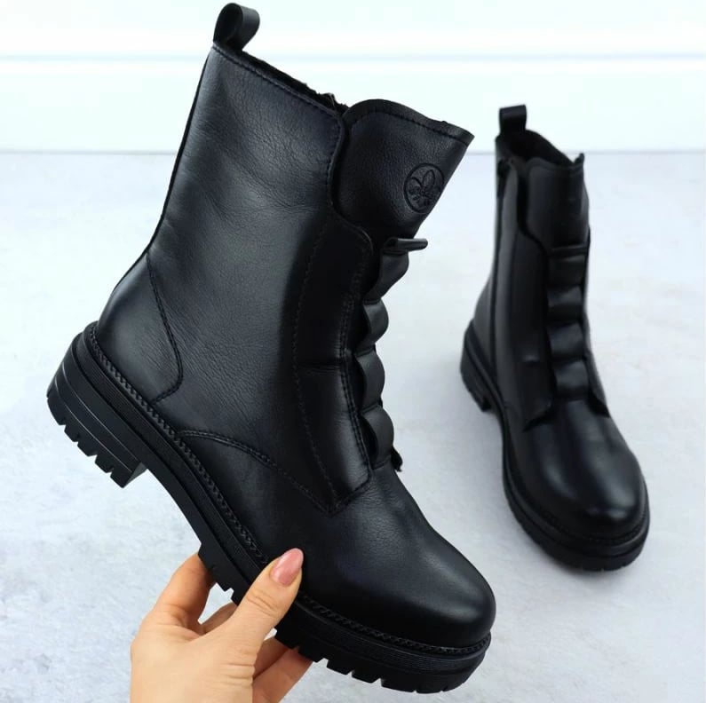 Çizme të shkurtra femra Rieker Y3160-00, të zeza