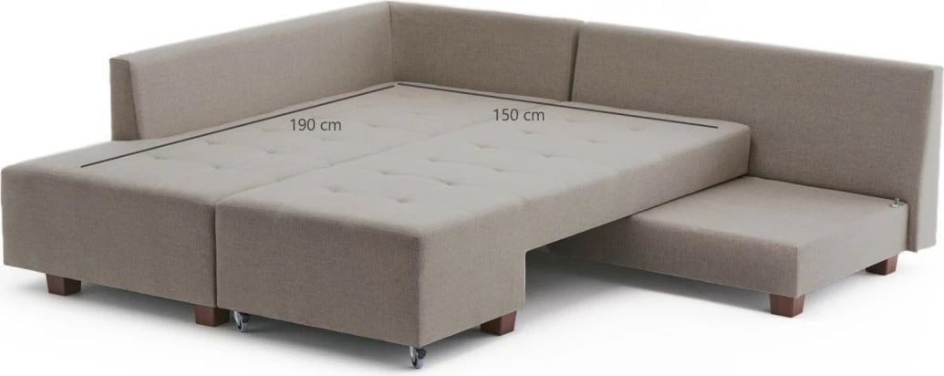 Kënd divan-krevat Atelier del Sofa, kënd majtas, ngjyrë krem