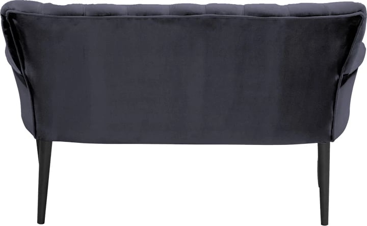 Divan Samara dyvendësh, kadife antracit, këmbë të zeza, 130x55x79cm