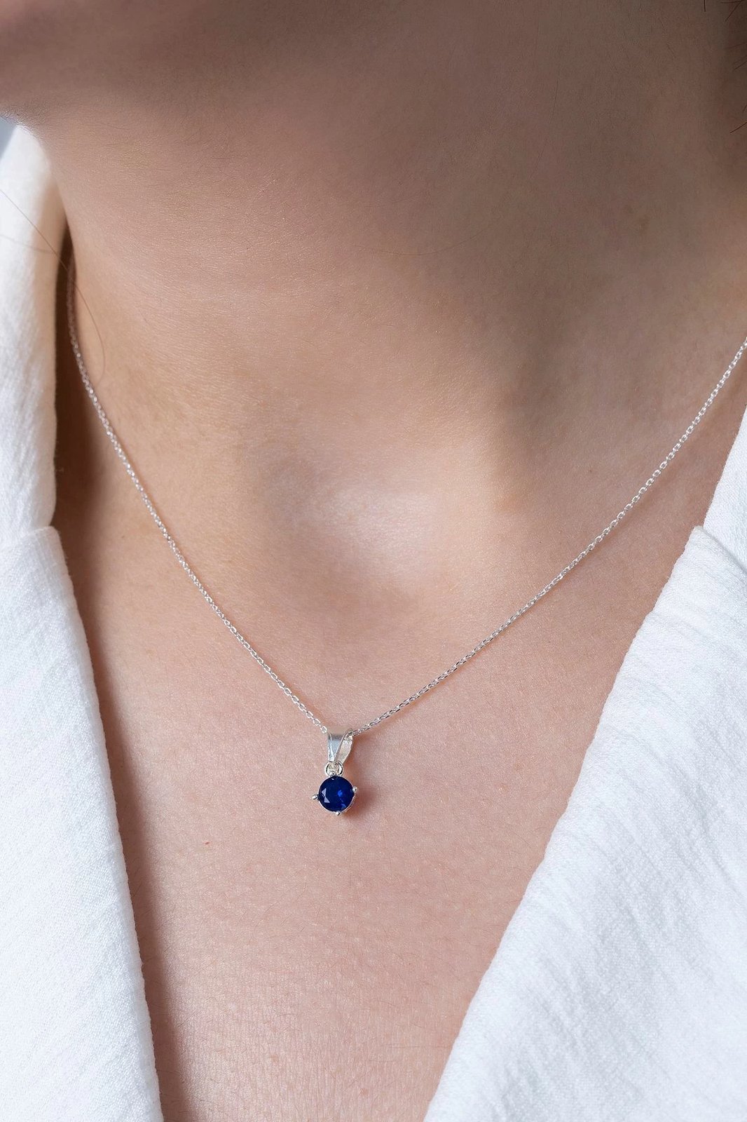 Qafore argjendi Elika Silver, ngjyrë blu e errët, ELKMD50602