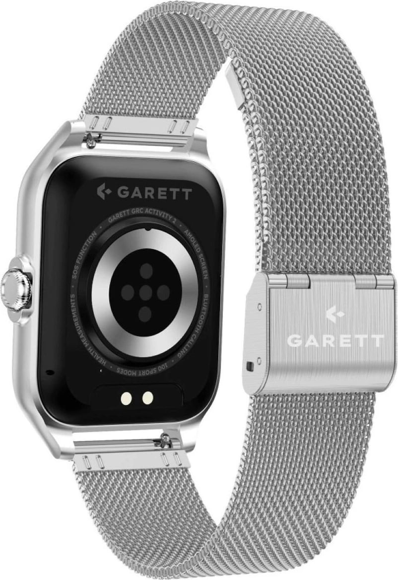Smartwatch Garett GRC Activity 2, AMOLED 1.77", Bluetooth, Argjendtë, me rrip rezervë