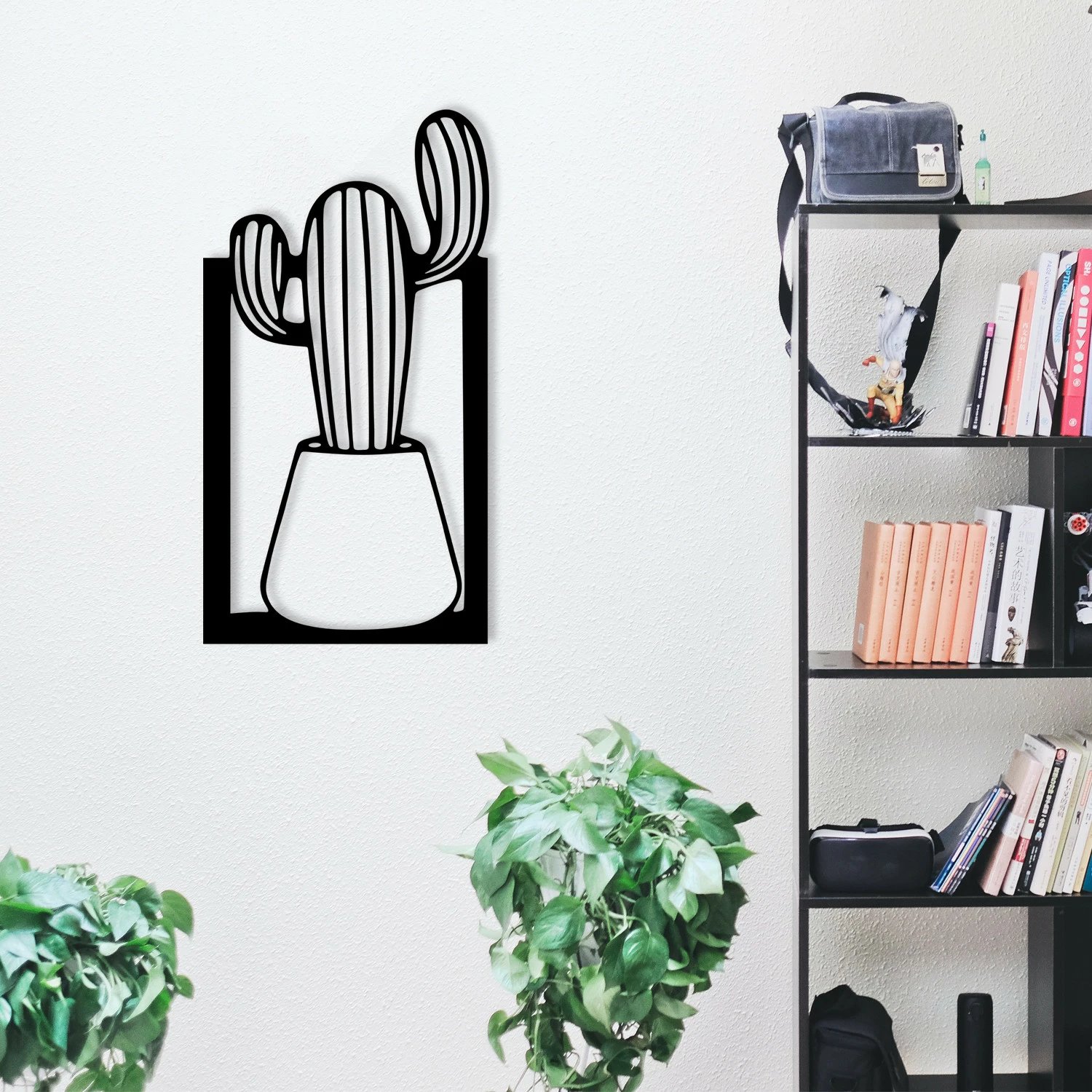 Aksesor dekorativ metalik për mur, Wallity, Mülhem, ngjyrë e zezë, 27x50cm