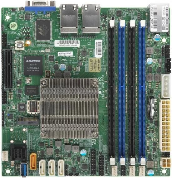 Pllakë amë Super Micro MBD-A2SDI-4C-HLN4F-B, Intel C3558, mini ITX, 4x1Gb, DDR4