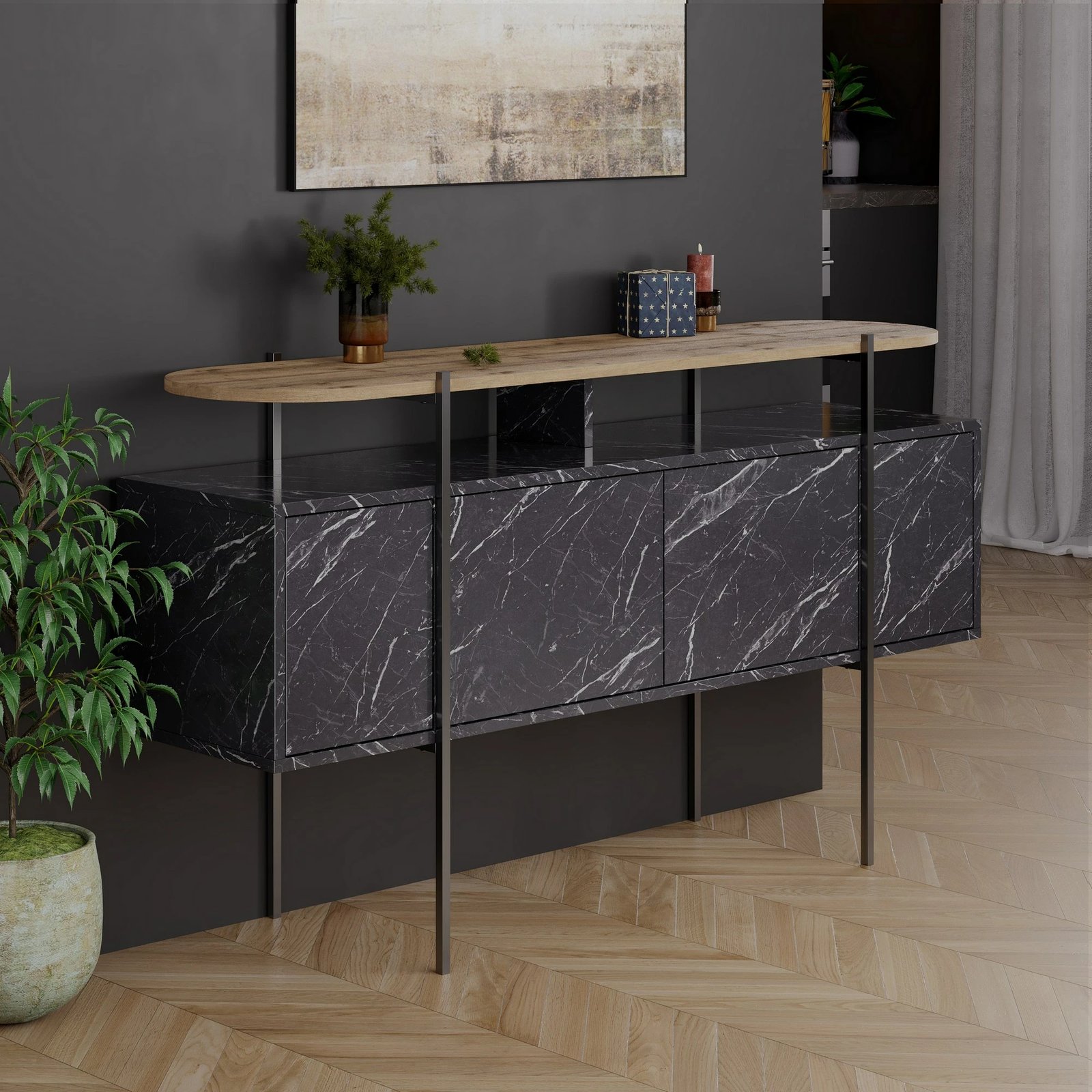 Konsol Skye Decor, ngjyrë Hitit-Bendir