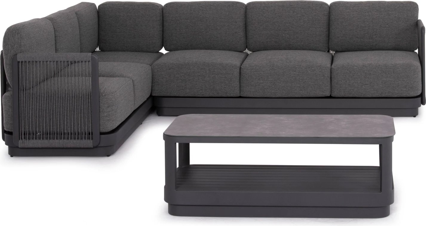 Set këndi për jashtë, 3 pjesë, seria ELYSIA, alumin i hirtë i errët, litar, material tekstili, CD6187.01