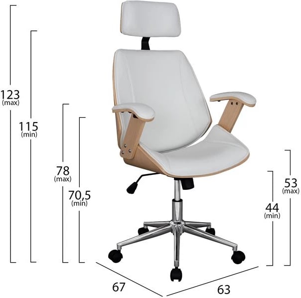 Karrige për zyre menaxheri Superior Pro FH1109.02 Sonama-White 63x67x123 cm