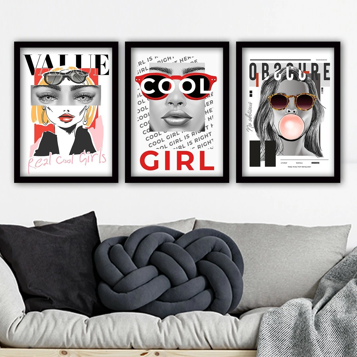 Pikturë dekorative me kornizë (3 copë), Wallity, 3SC91