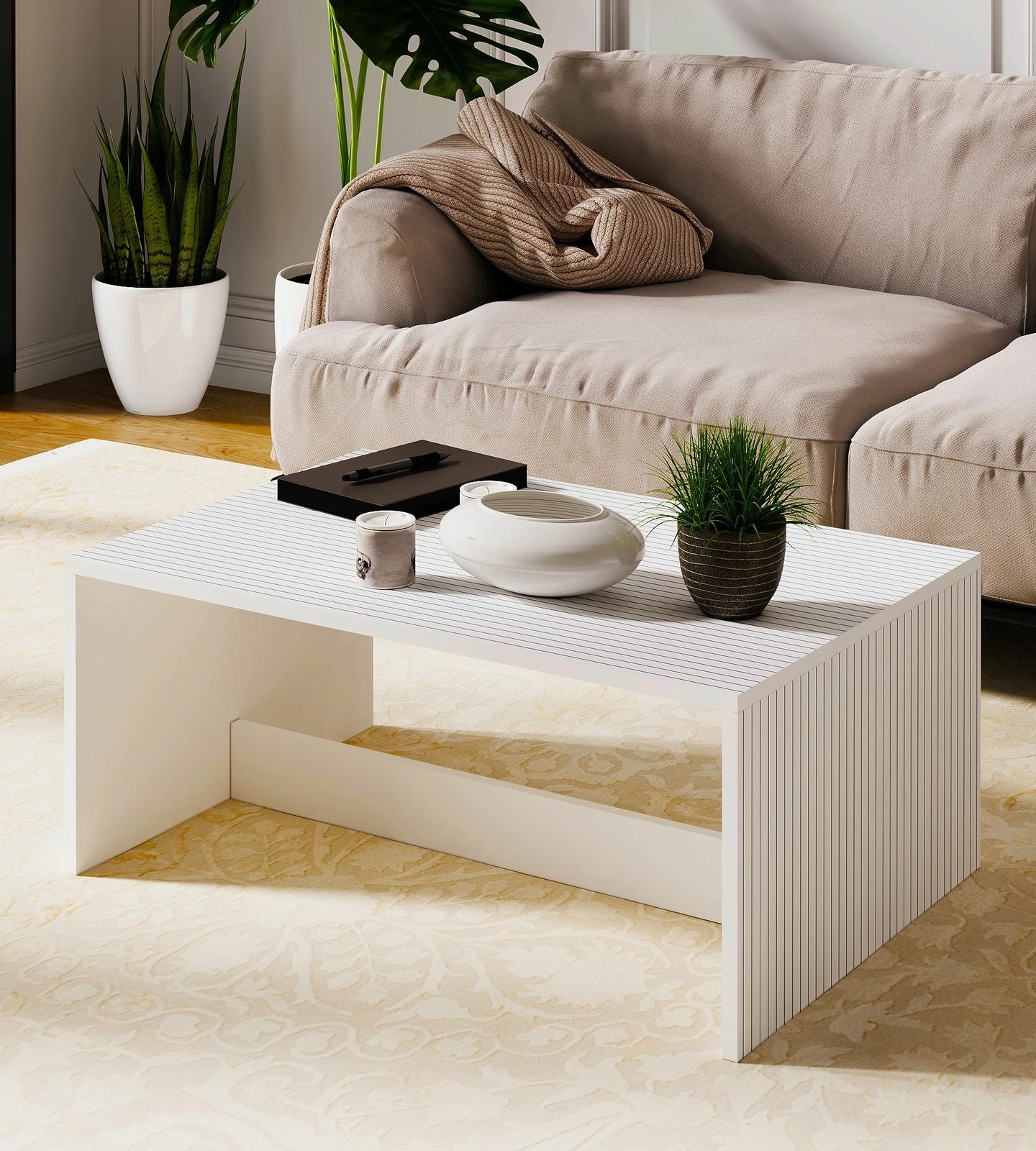 Tavolinë kafeje Skye Decor, Lenna, e bardhë