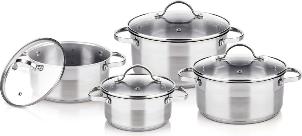 Set tenxhere Lamart LTSSSET8, 8 pjesë, e argjendtë
