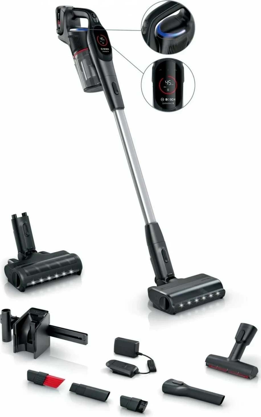 Fshesë pa kabllo Bosch Unlimited 9 BCS931BQC, 0.4L, 18V, e zezë