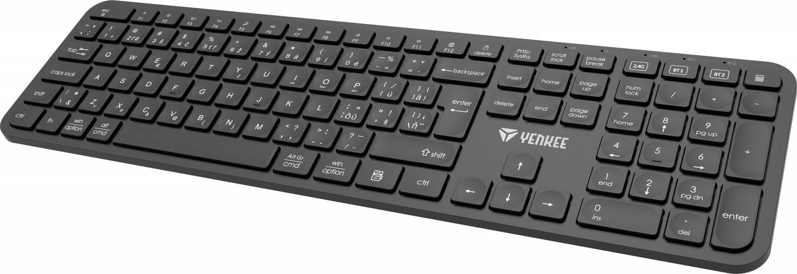 Tastierë wireless YENKEE YKB 2050 EGO, standard, 2.4G + BT1 + BT2, e zezë
