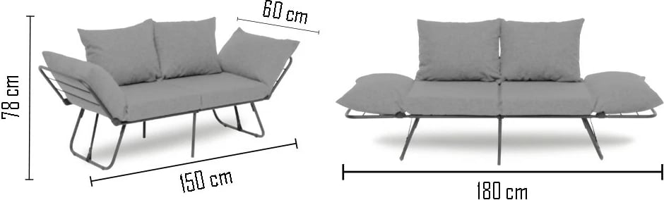 Divan-krevat dy ulëshe, ngjyrë kafe e çelët, Viper 2-Seater