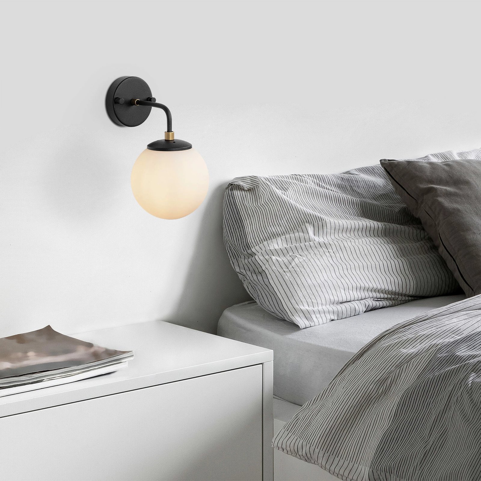 Llambë muri Opviq, Horn - 12217, ngjyrë e zezë, antike, krem