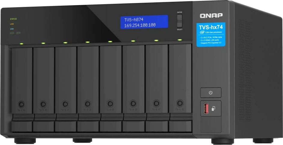 NAS QNAP TVS-H874X-I9-64G, Intel Core i9-12900, 64GB RAM, 8 vende, tower