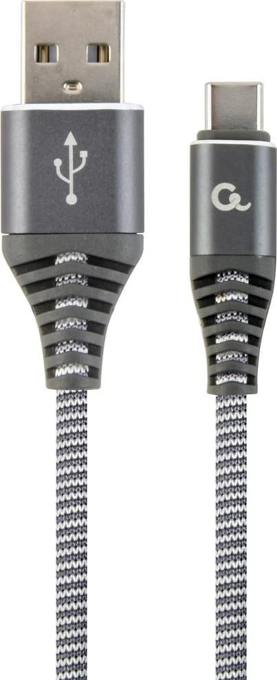 Kabllo karikuese USB Gembird. type-A dhe C, 1m, e bardhë/hiri