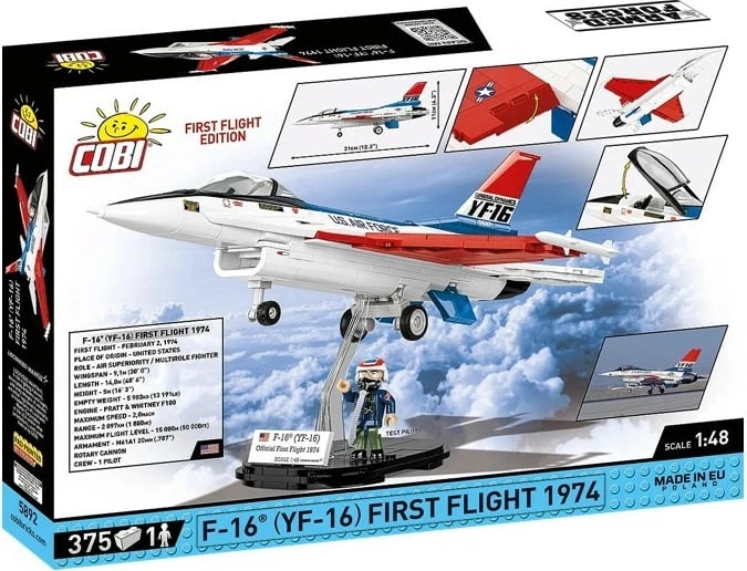 Set blloqe ndërtimi, Cobi, F-16 (YF-16) First Flight 1974 COBI-5892, 375 pjesë, shkallë 1:48, seri Armed Forces