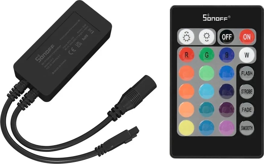Shirit LED inteligjent Sonoff L2-5M, 5m, RGB, Wi-Fi, me telekomandë, i papërshkueshëm nga uji, set Shirit LED inteligjent Sonoff L2-5M, 5m, RGB, Wi-Fi, me telekomandë, i papërshkueshëm nga uji, set