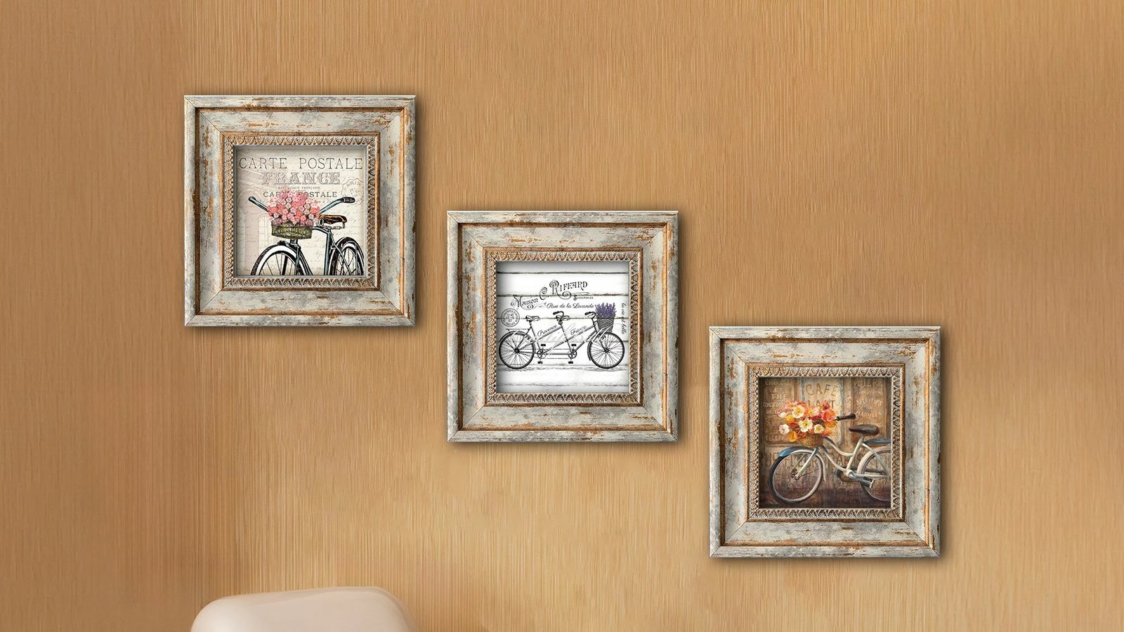 Set pikturash dekorative me kornizë, MDF, shumëngjyrëshe, Wallity, Huhu321, 20x20cm (3 copë)