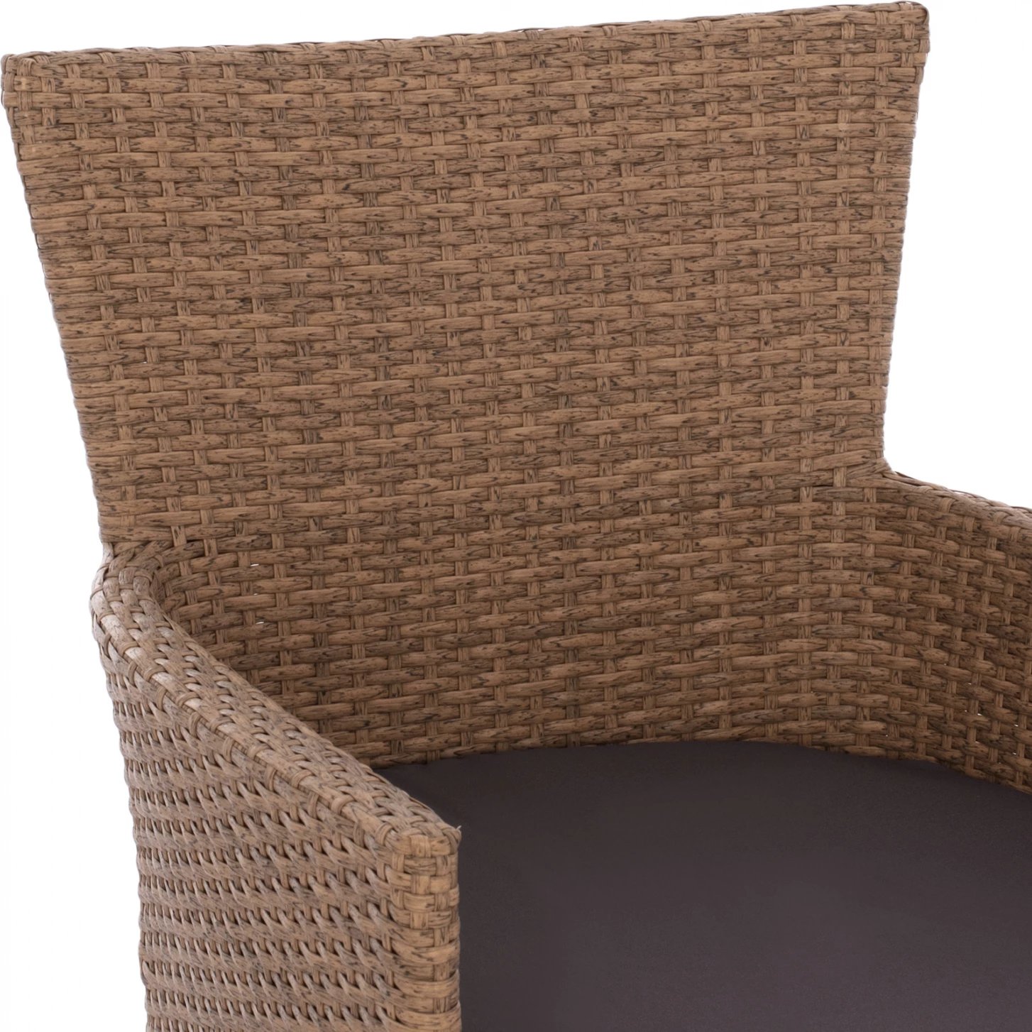 Karrige për jashtë metalike me jastëk & thurje kashte kafe FH5684.02 58x59x84cm