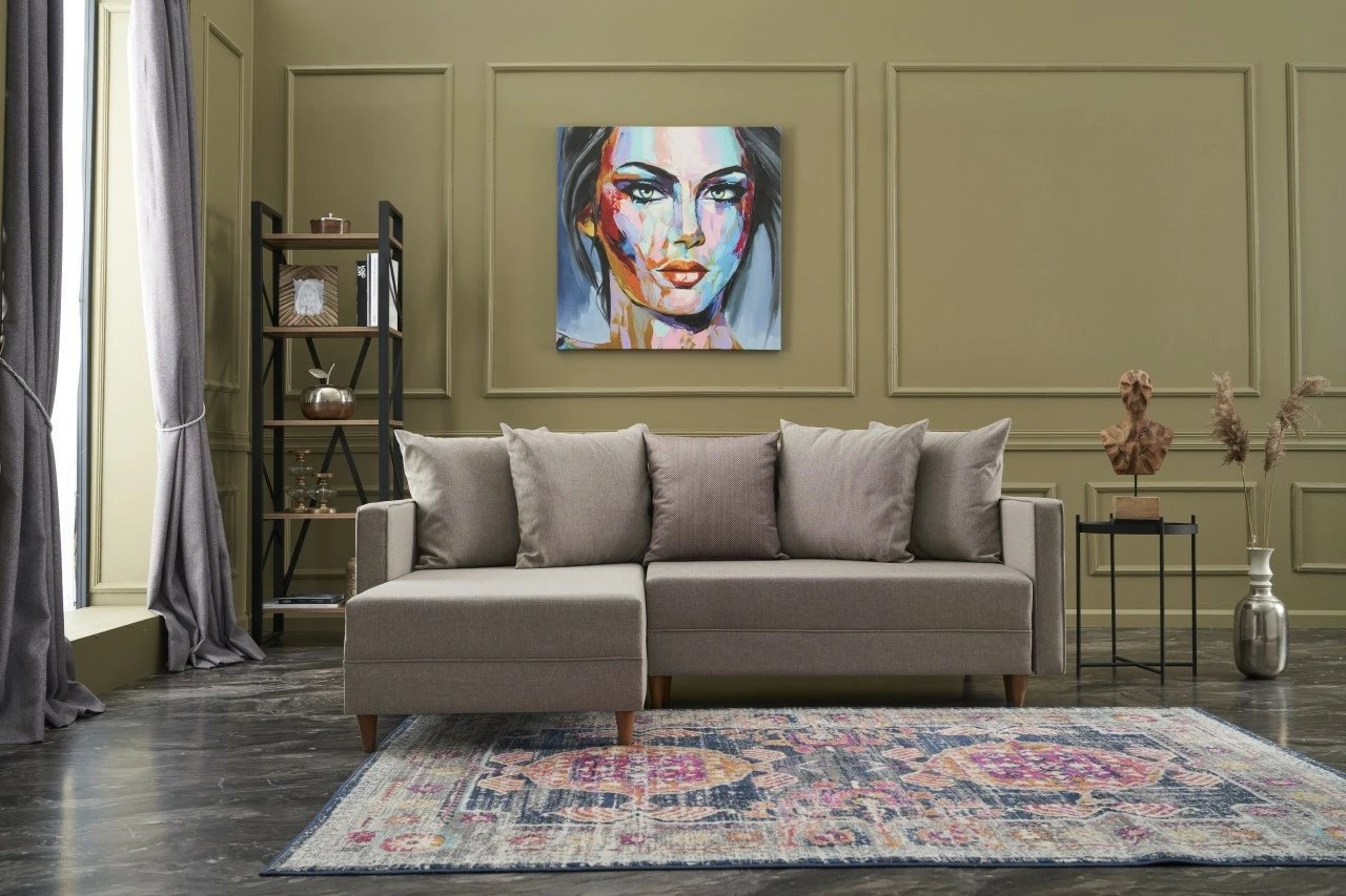 Kënd-sofë krevati Atelier del Sofa, Aydam majtas, krem
