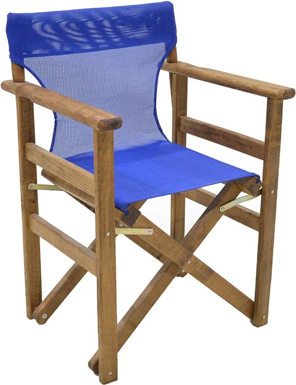 Set tavoline Retto 3 pjesë dru ahu ngjyrë arre-blu 60x60x71cm