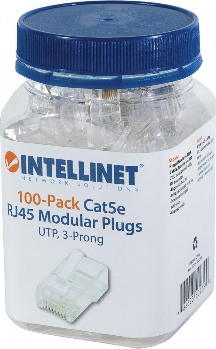 Plug RJ45 Intellinet 8p8c Cat5e, set 100 copë