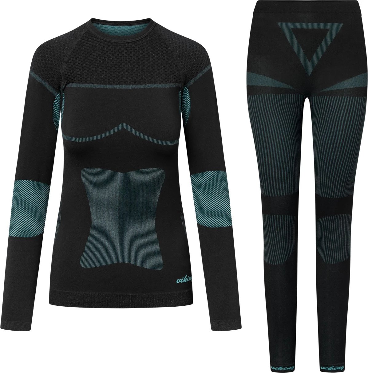 Të brendshme termoaktive për femra Viking, të zeza-jeshile