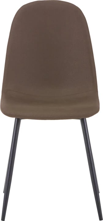 Karrige ngrënieje Bella, set prej 4 copash, material stof kafe dhe këmbë metalike të zeza, 43.5x52x89cm