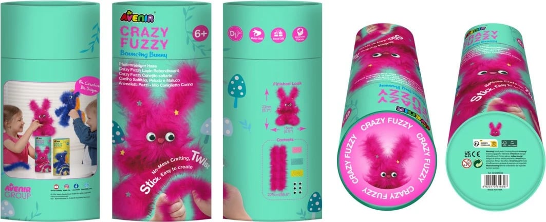 Set kreativ MG DYSTRYBUCJA Crazy Fuzzy Fluffy Jumping Bunny, rozë