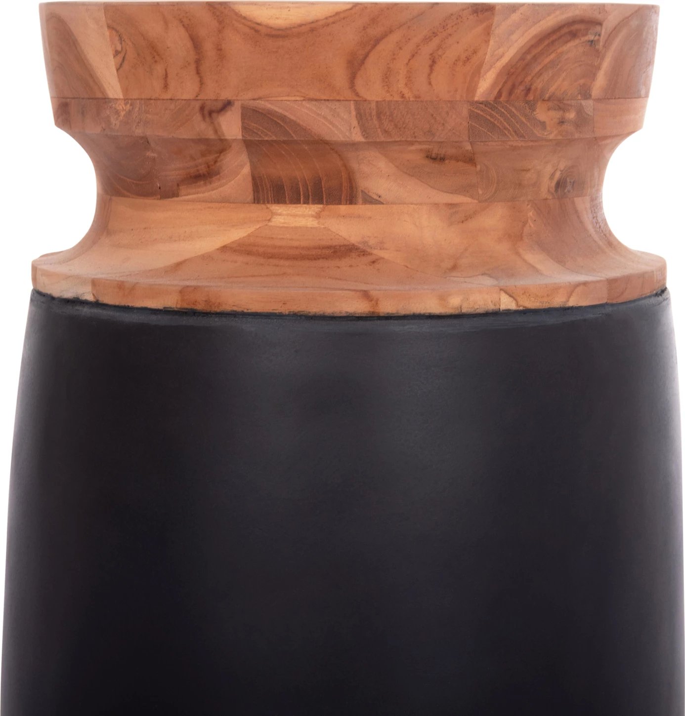 Vazo dekorative për dysheme LINTER, fibër-cement, ngjyrë e zezë, dru tik, FH4662.01S, 34x60cm