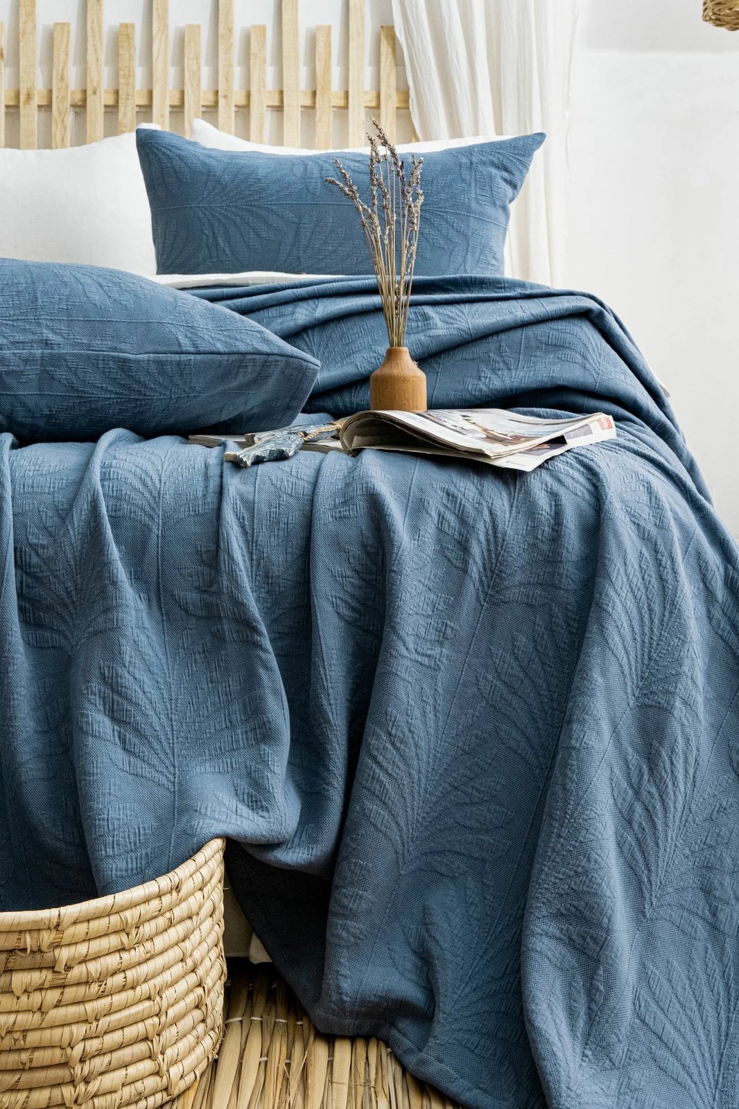 Set mbulesë dysheku dopio Silvia, ngjyrë indigo, L'essentiel