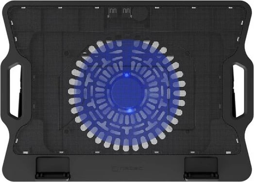 Mbajtëse ftohëse për laptop NATEC DIPPER 2, 17.3", 1 ventilator, USB, e zezë me dritë blu