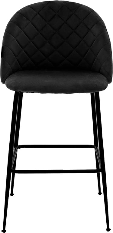 Karrige për bar Kudos, këmbë metalike të zeza-velvet i zi