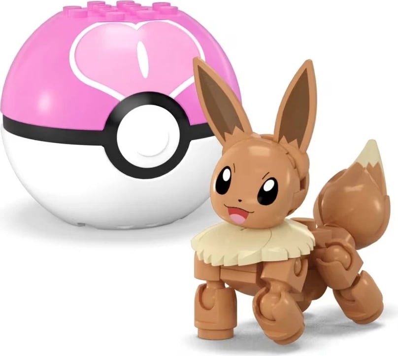 Set lodrash Mega Bloks Pokemon Pokeball 2-pack Charmander dhe Eevee, plastikë, 40 pjesë