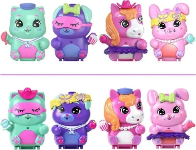 Set lodrash Polly Pocket Sail Kitty, Mattel, JFG56/JCR37, me 1 mini kukull dhe 10 aksesorë, shumëngjyrësh