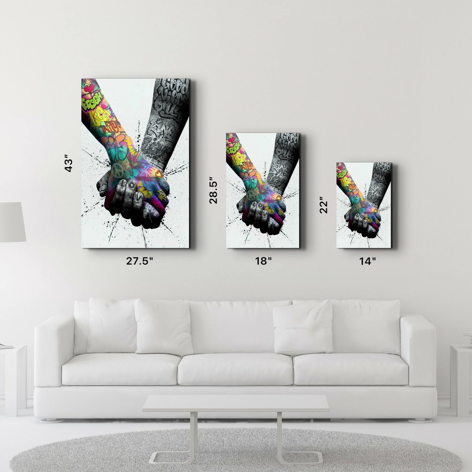 Pikturë dekorative prej xhami të temperuar, shumëngjyrëshe, Wallity OGLS-8079, 46x72cm