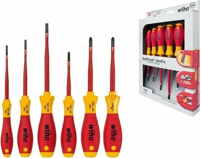 Set Wiha SoftFinish, MPN 3201K601, Kuq dhe Verdhë