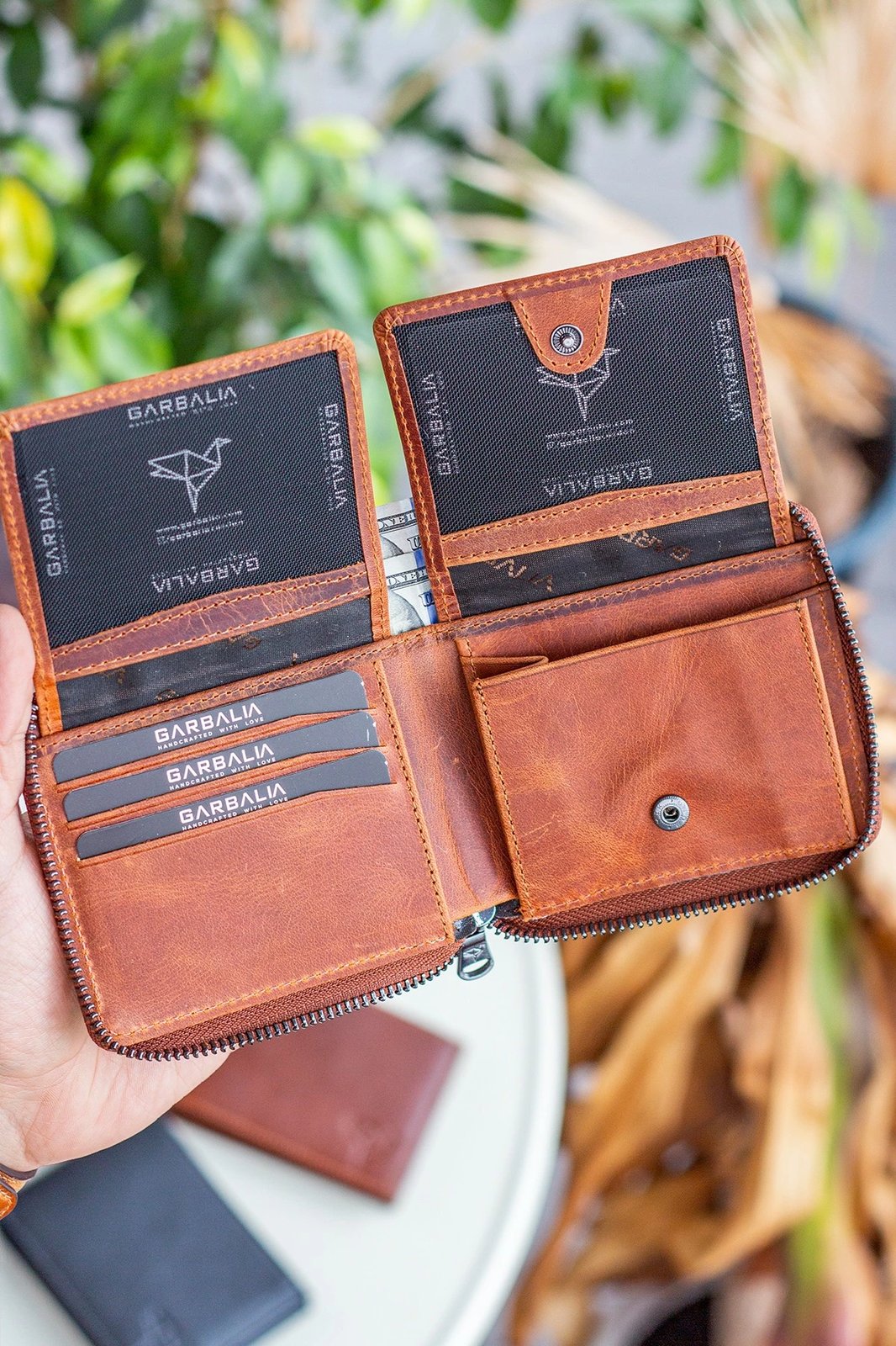 Portofol unisex Zoozie Bags Carole, ngjyrë tan, lëkurë natyrale