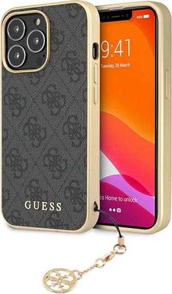 Mbështjellës Guess GUHCP13XGF4GGR për iPhone 13 Pro Max 6.7", 4G Charms, Gri