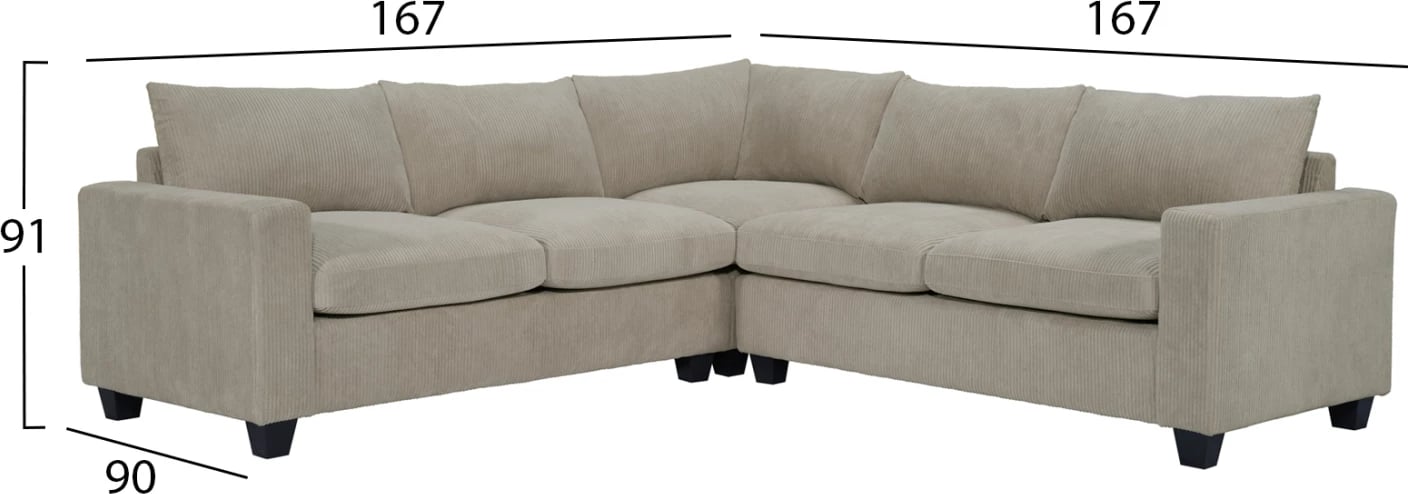 Kënd divani CALDER, material stof, bezhë, FH3286.03, 254x254x90(seat)x91cm